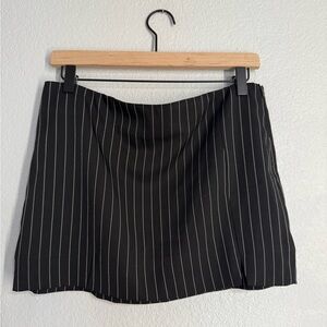 superdown Black and White Striped Mini Skirt